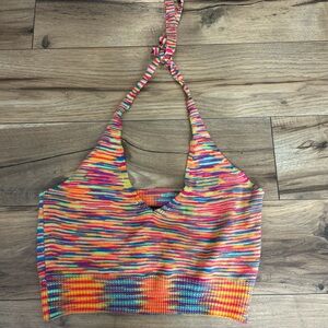 Multi-colored Halter Crop